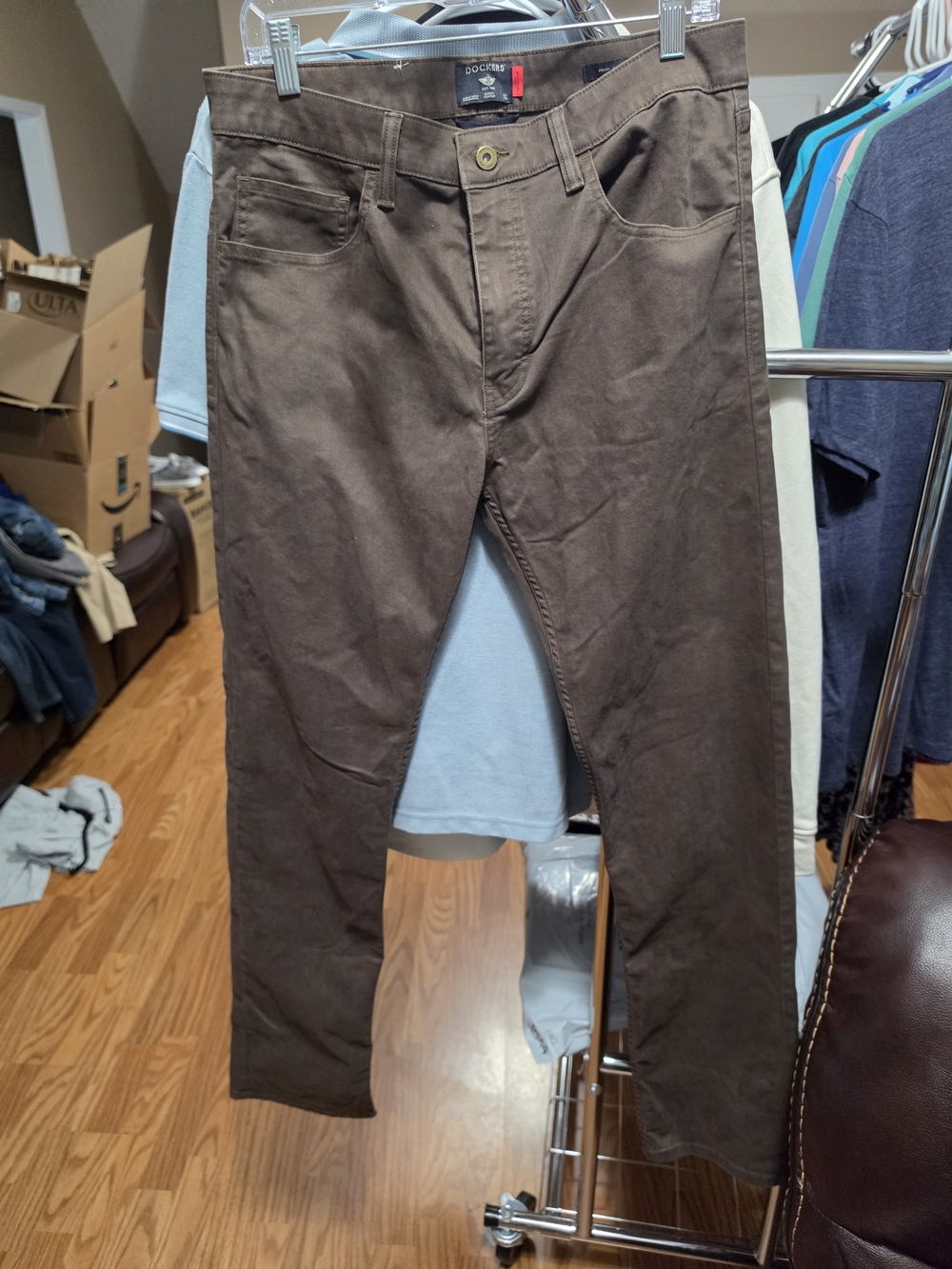 Dockers Men's Brown Casual Straight-Leg Pants